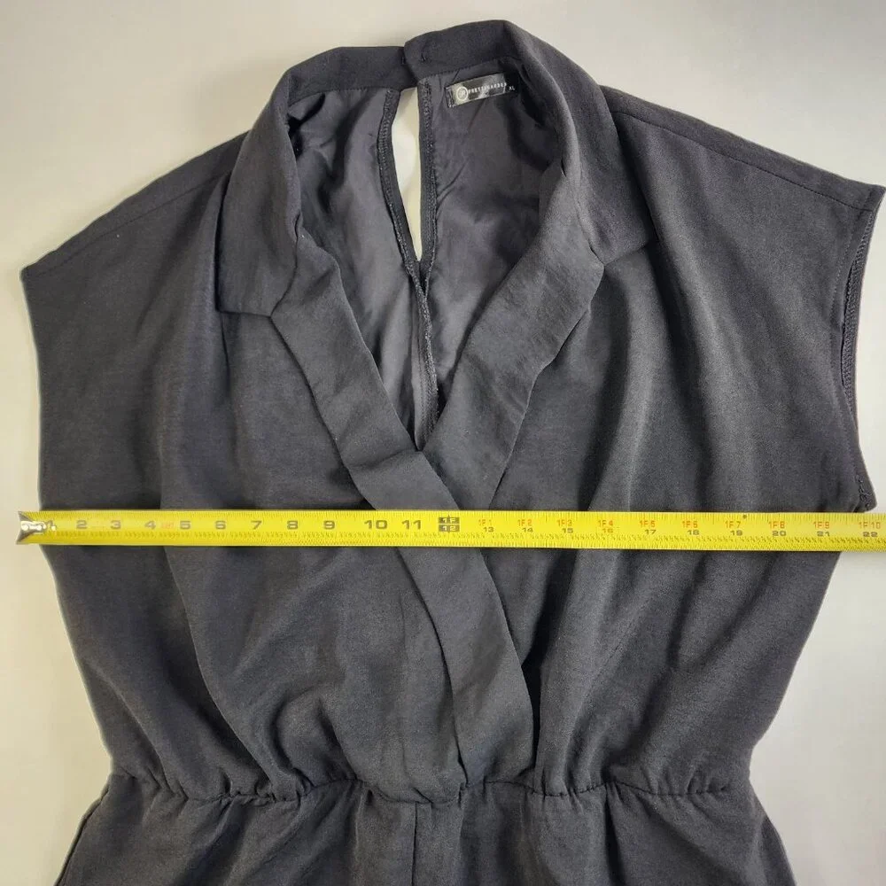 PrettyGarden Womens Black Romper Size XL One Piece Shorts Pockets Cute Spring - Picture 9 of 11